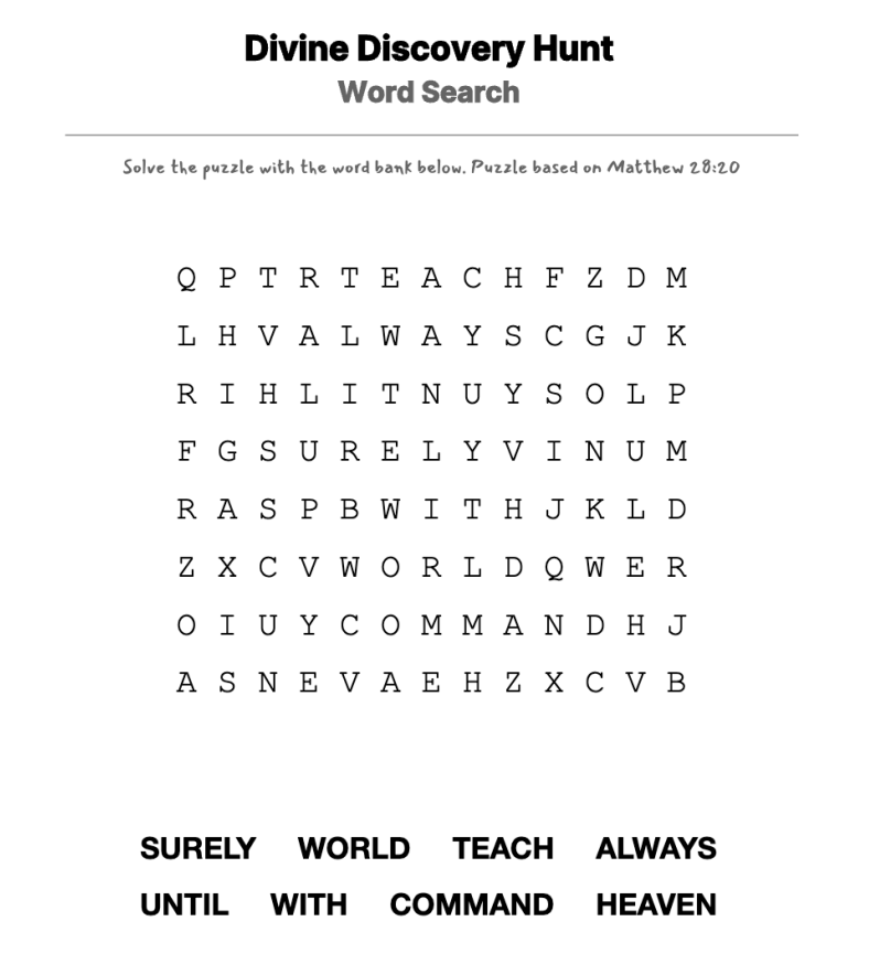 No Ordinary King word-search